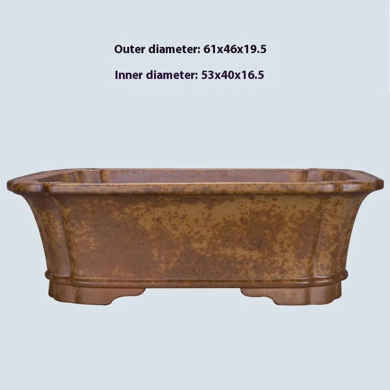 Large rectangular purple sand floor flowerpot in modern simple style.