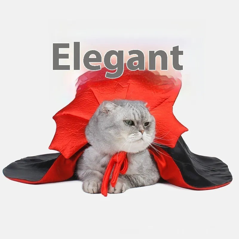 Black and red Halloween pet costume for cats and dogs on animal mannequin