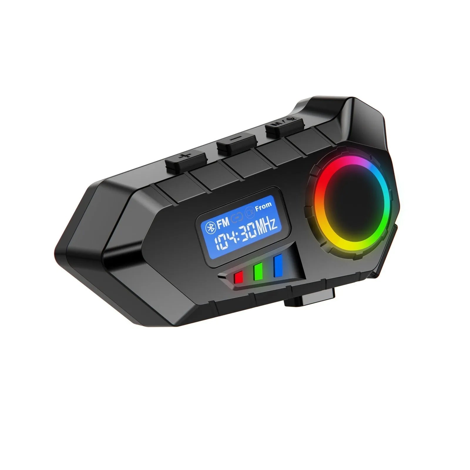 Motorcycle helmet Bluetooth headset with screen, dustproof, 40-hour battery, available in grey black blue red silver