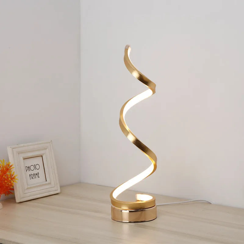 Minimalist black or white LED table lamp with aluminium shade and tri-colour dimming