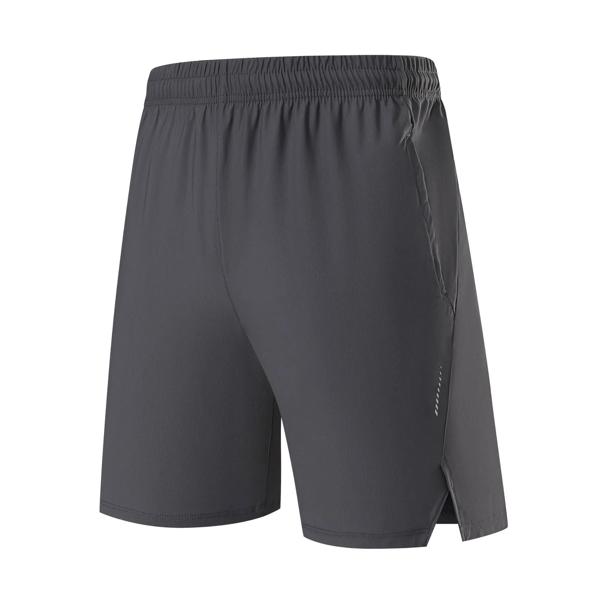 Men's ice silk nylon sports shorts in mid waist design with short length