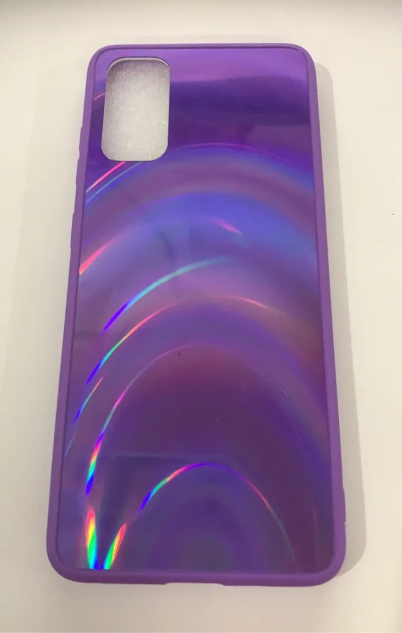 Marble pattern shockproof silicone phone case for Samsung Galaxy devices showing front and back protection