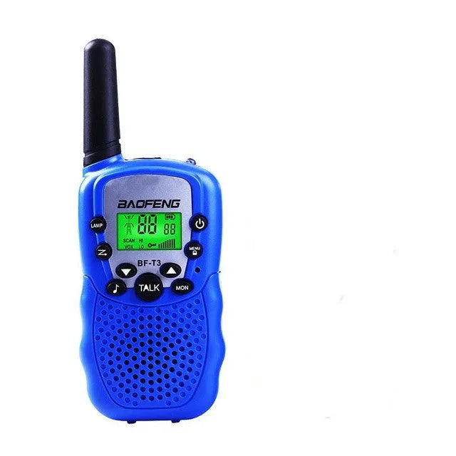 Children's walkie talkie set with 22 channels in blue colour for outdoor communication