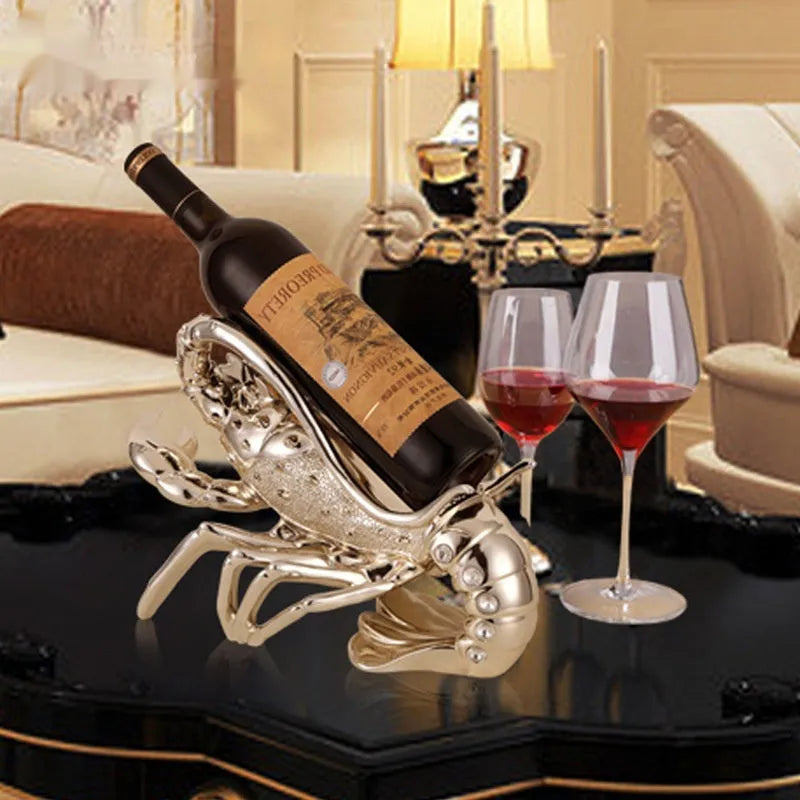 European style lobster wine rack ornament in rose gold or silver colour