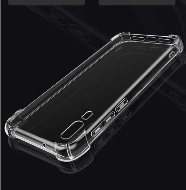 Transparent Huawei Honor phone case with clear TPU construction showing smartphone compatibility