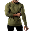 Men's long sleeve tight cotton sports t-shirt in multiple colours for exercise