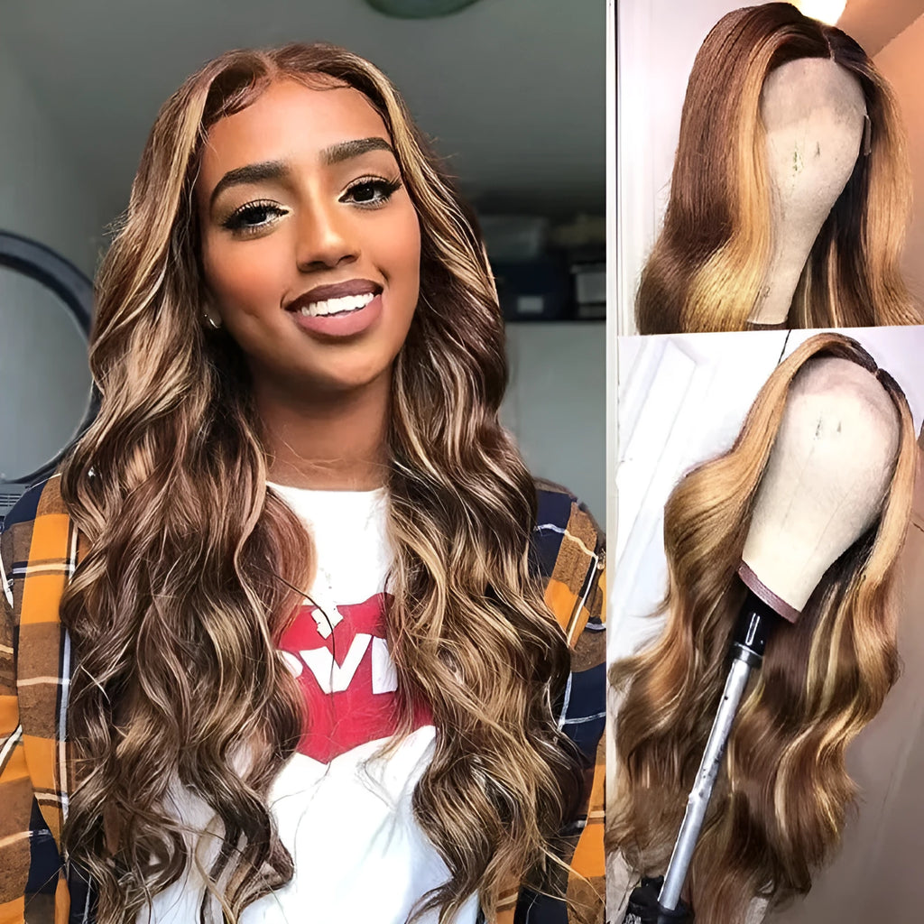 Front lace wig with long black gradient curly hair in a big wave sheath style, showing side bangs.