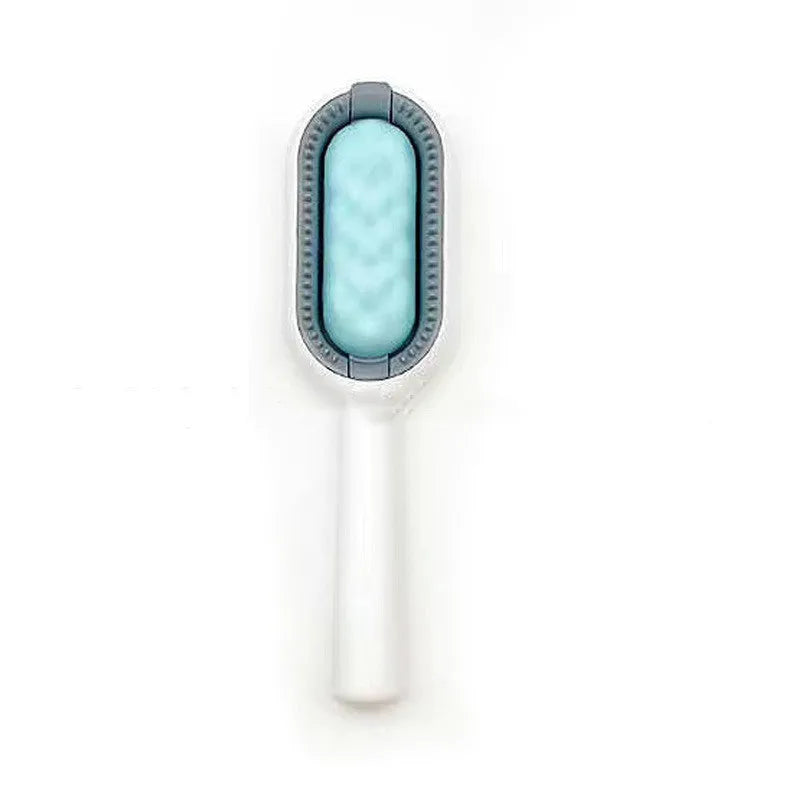 Green plastic pet hair removal comb with disposable adhesive sheets for cats and dogs.