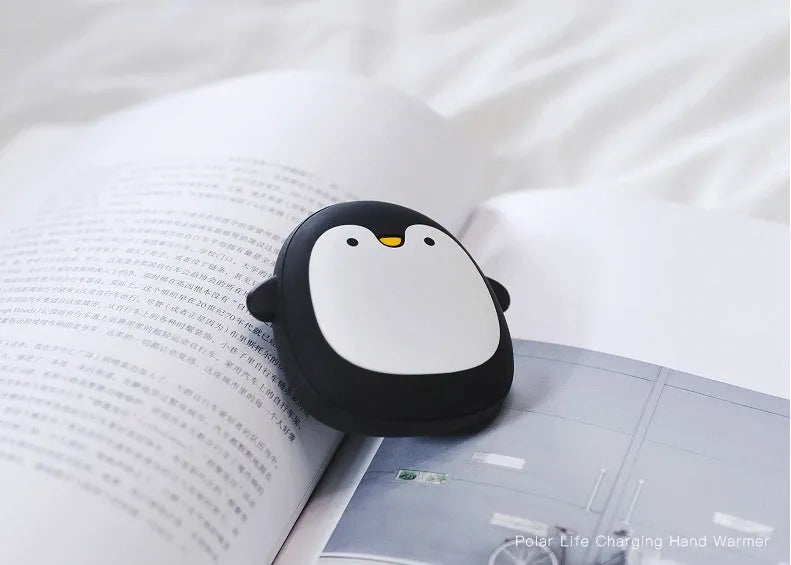 Cartoon penguin polar bear design USB rechargeable hand warmer with power bank function