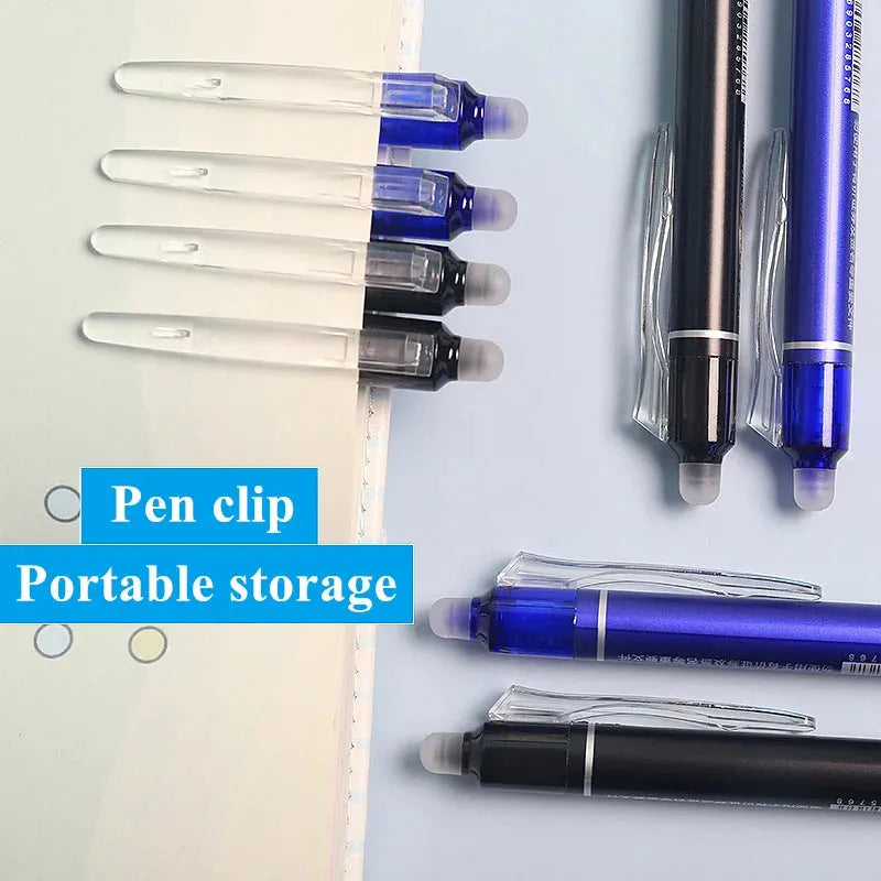 Hot erasable push gel pen 0.5mm with retractable tip and plastic body