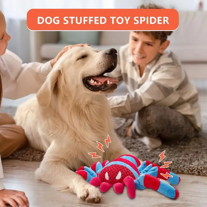 Red bite-resistant teddy dog toy for medium to large breed chewing and interactive play