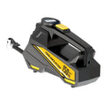 Black portable digital car tyre inflator with LED light and 12V power cable.