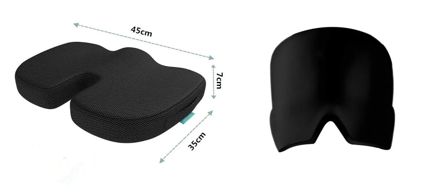 Elastic cloth gel eye mask for headache relief with adjustable headband in black colour