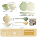 Solid colour modern ceramic tableware set with seven pieces in a gift box.