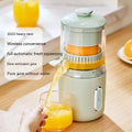 Fresh green portable electric juicer with USB charging port and removable parts for easy cleaning