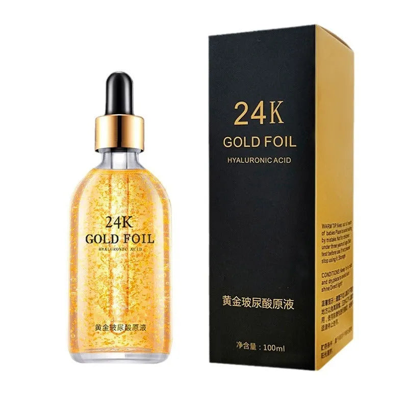 24K hyaluronic acid facial essence bottle with ginseng extract for combination skin