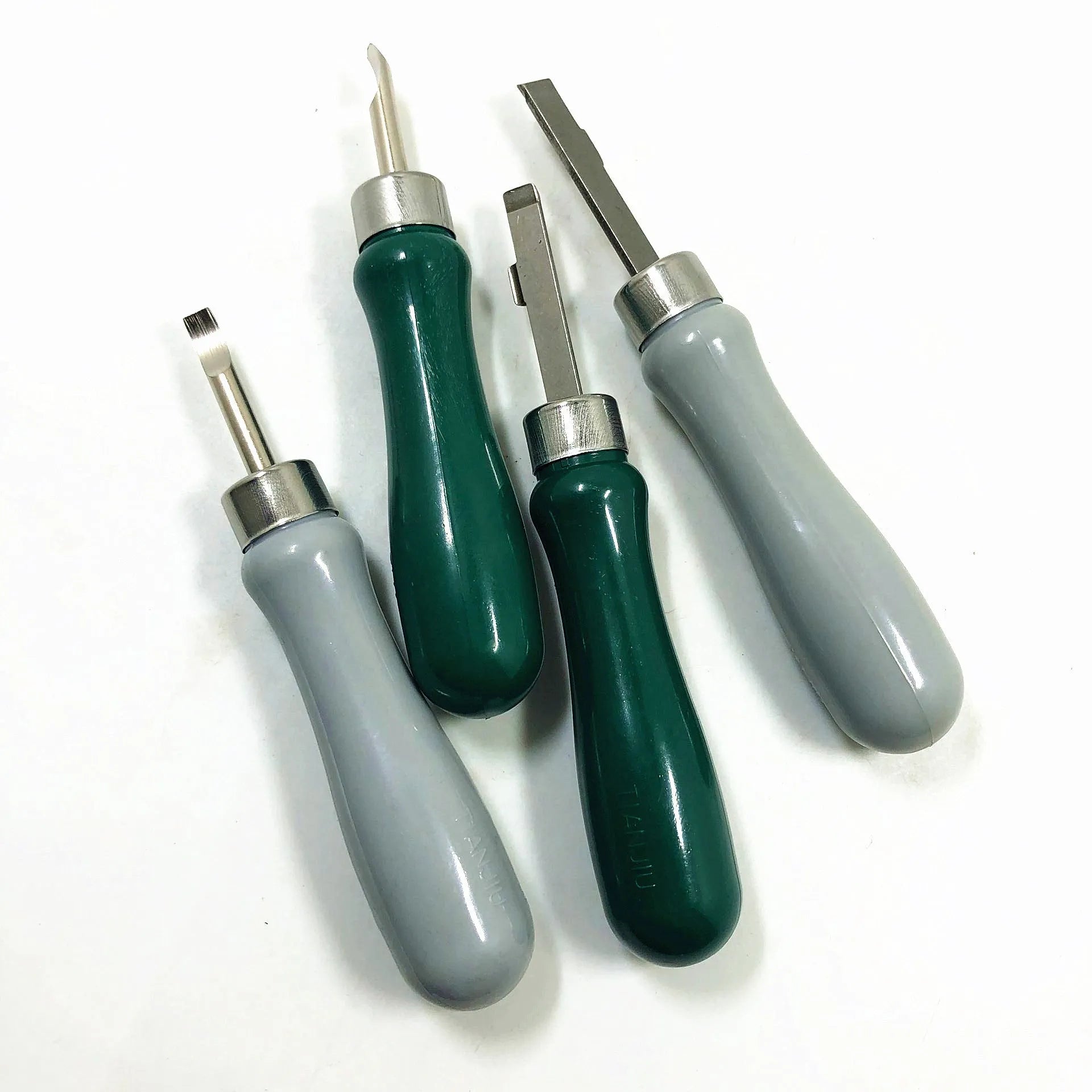 Watch back case opener tool with alloy plastic construction showing pry knife design options