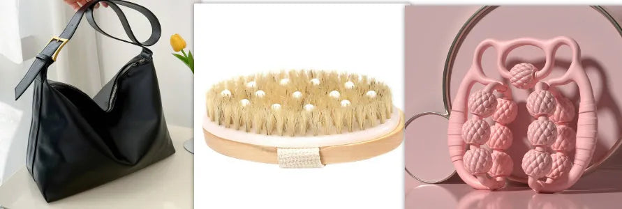 Bear-themed double row ring clip leg massager in green, purple, or pink colours.
