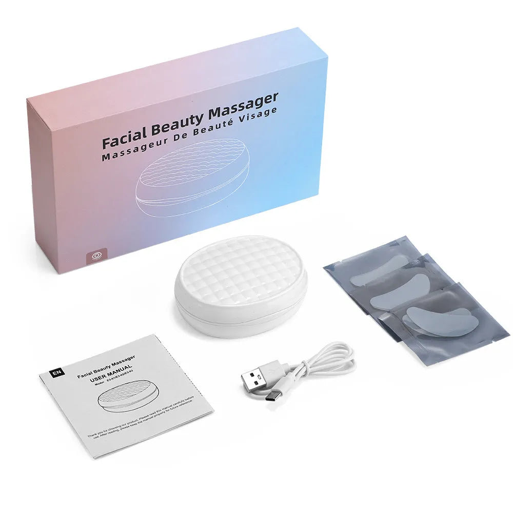 White red light EMS wireless eye and facial massager for dark circles reduction
