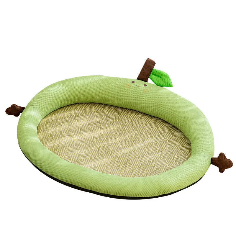 Green fruit-shaped pet cooling nest for dogs and cats