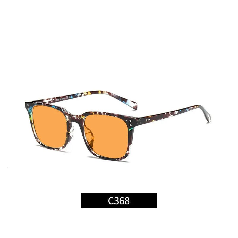 Orange lens blue light blocking glasses with a TR90 frame, shown in one of 11 available colour options.