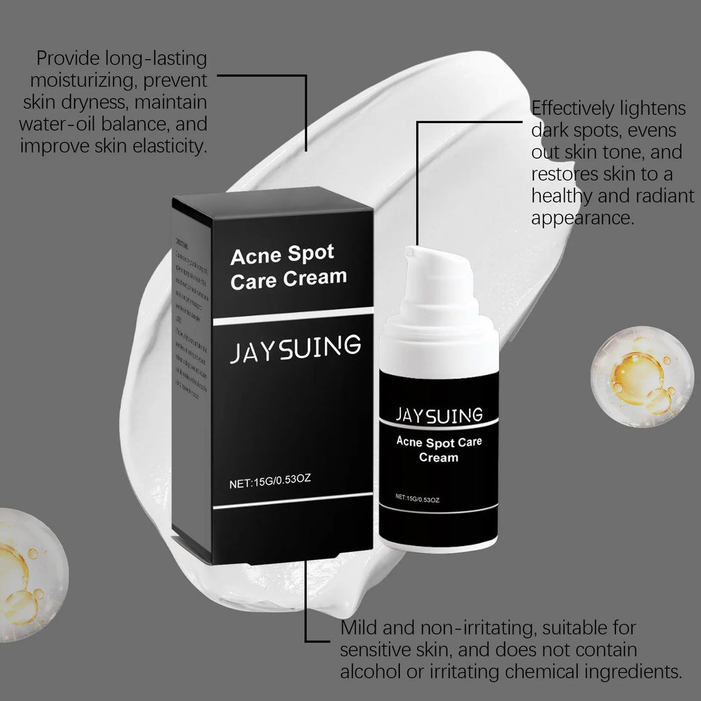 15g tube of acne removal face cream with mint, tea tree oil and aloe vera ingredients.