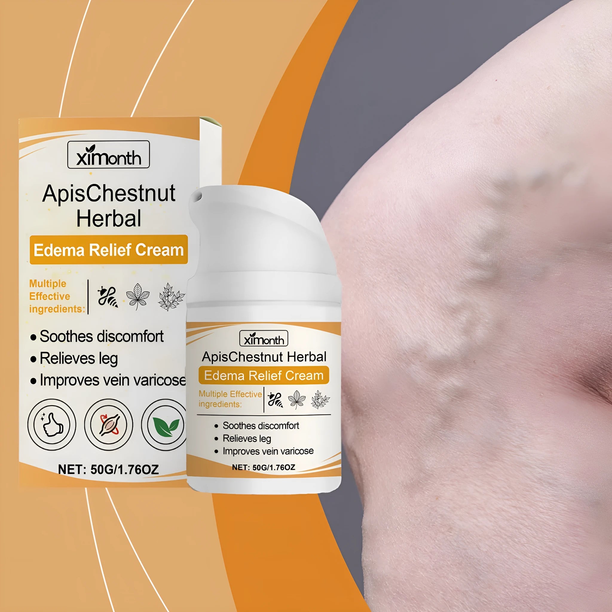 50g jar of moisturising neck cream with mint leaf and bee venom ingredients