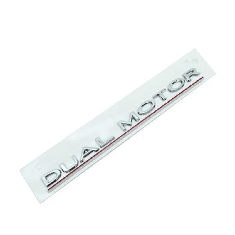 ABS plastic performance car sticker for Tesla Model 3 bumper in matte black and red stripes.