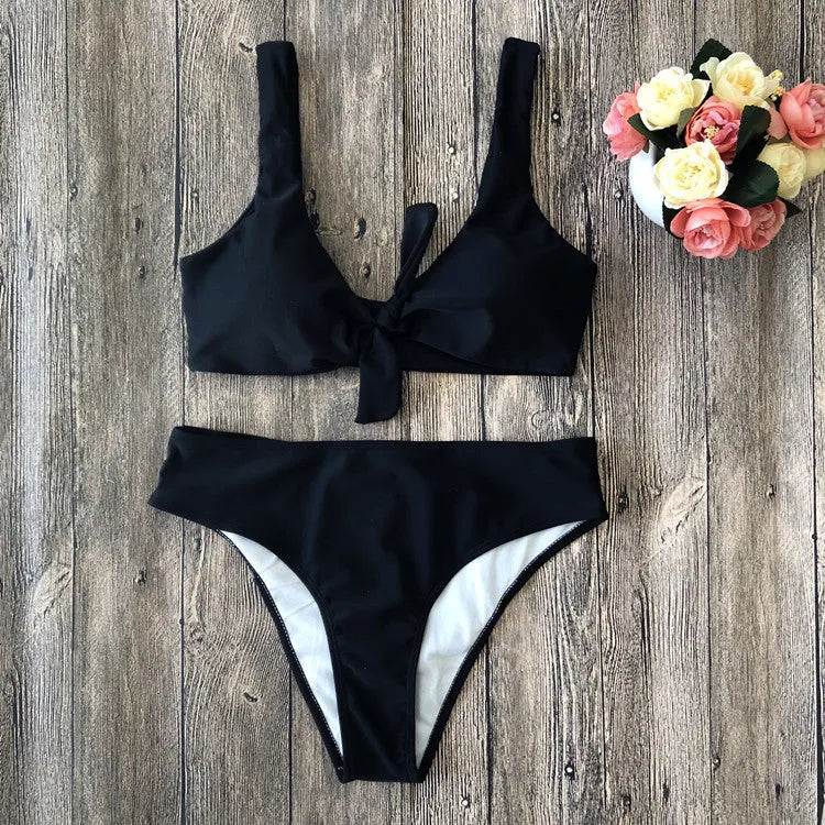 Polyester bikini set with bra and briefs in five colour options