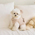 Light pink polyester warm coat for dog or cat with casual style design