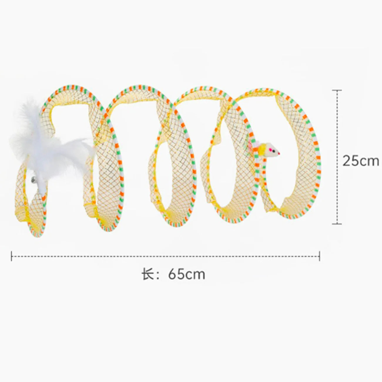 Cat toy bundle with blue tunnel, long-pole teasing stick and feather attachments