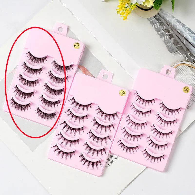 Three styles of manga false eyelashes for anime cosplay and Korean makeup in natural slim wispy length