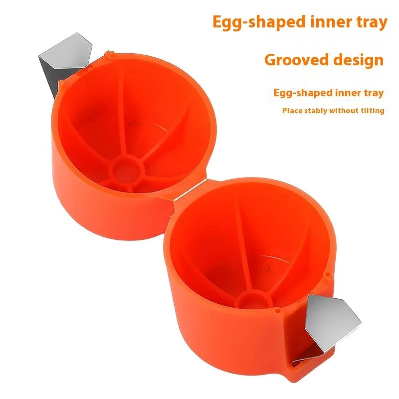 Egg shell opener and beater kitchen tool in pink, yellow or orange colours