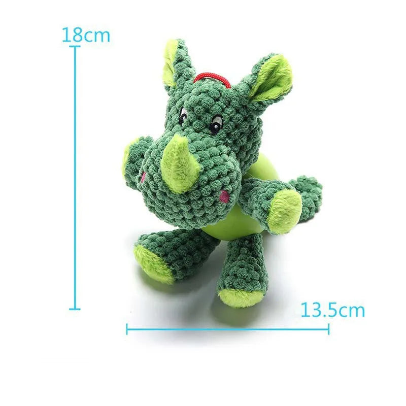 Cartoon monkey plush dog toy with four legs and two ears for small medium dogs