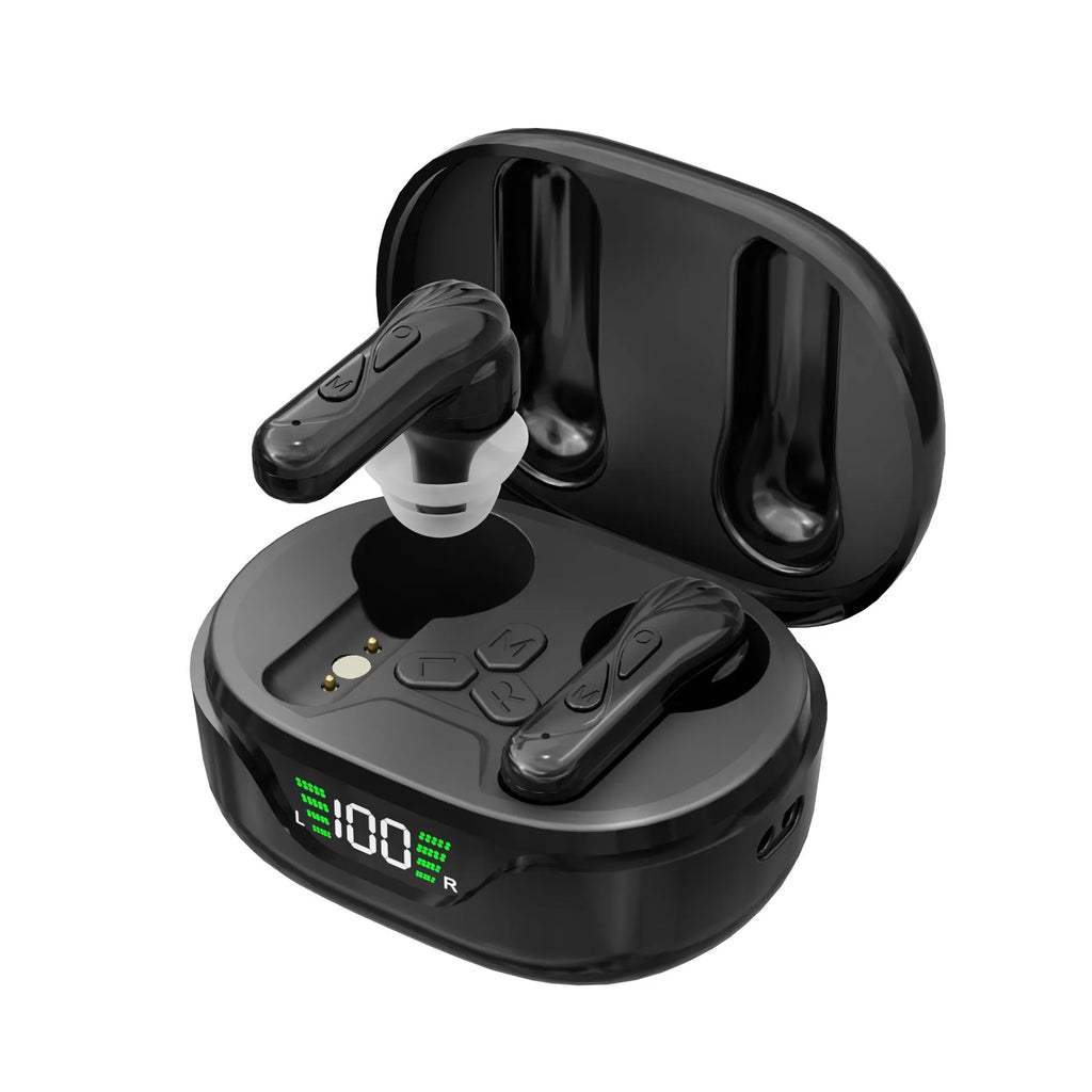 Gu Mi black rechargeable hearing aid sound amplifier for elderly with Type-C port