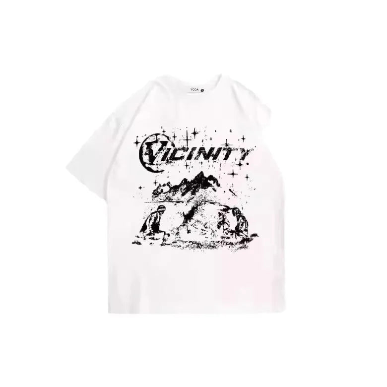 Men's retro hip hop print t-shirt in polyester available in multiple sizes and colours.