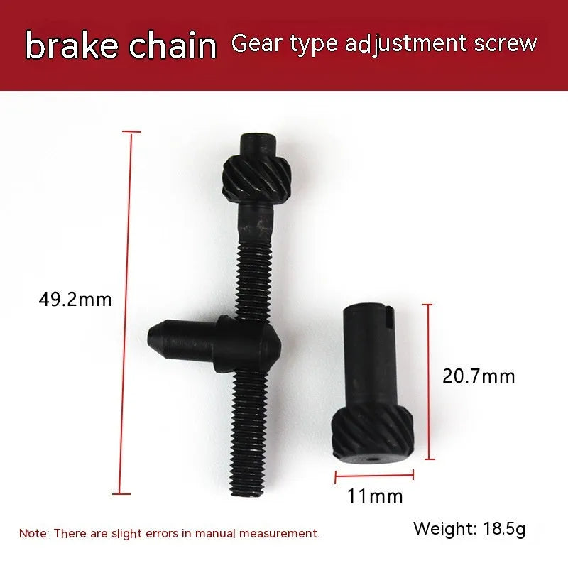 Chainsaw accessory kit showing spools of nylon thread in various diameters and a chainsaw chain