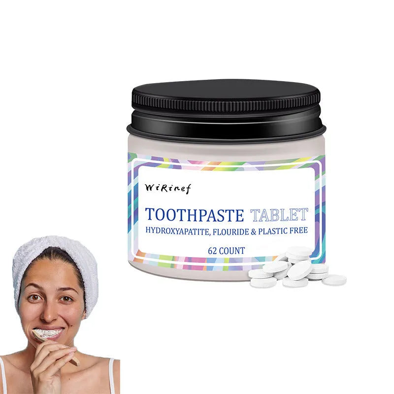62 portable toothpaste tablets in TP19 colour for travel and outdoor oral hygiene