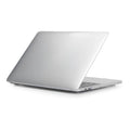 Transparent and black PC hard shell protective cases for a MacBook Pro 14-inch and 16-inch laptop.