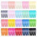 80-piece set of metal hair clips in 20 colours showing 2-inch barrettes in zip-lock bag