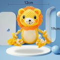 Lion and monkey plush squeaky dog toys bundle for medium to large dogs