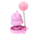 Blue self-moving cat toy with mint ball for teeth cleaning and hair removal, 55mm diameter.