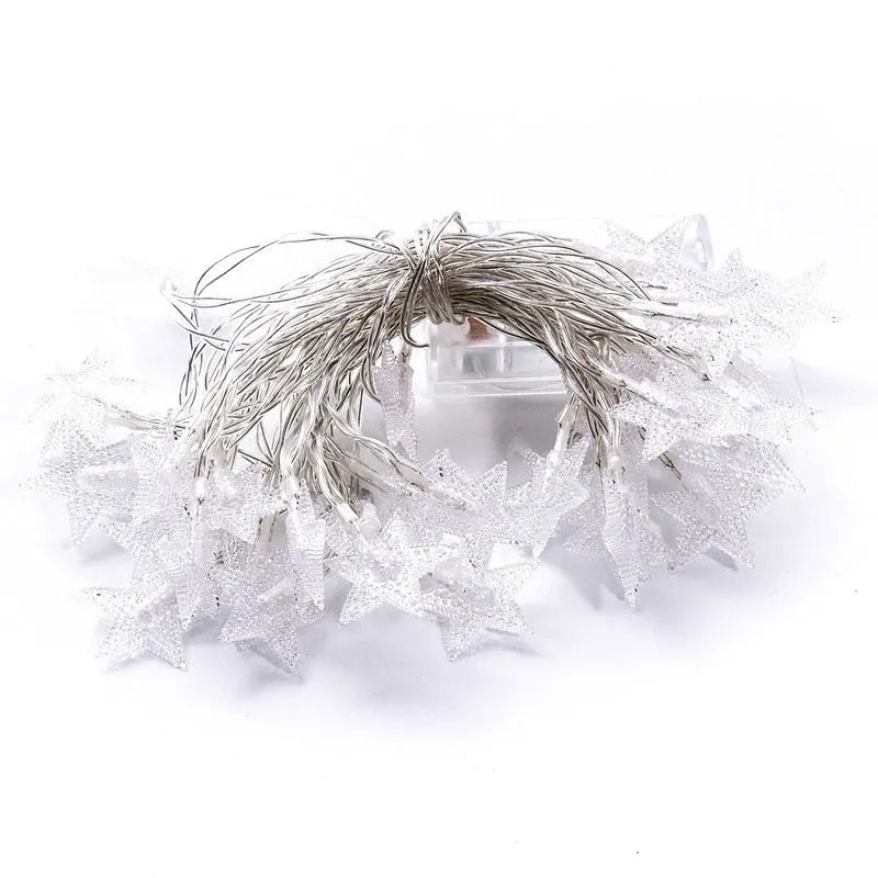 3 metre long LED star light string with 20 warm white glass lights for outdoor holiday decoration