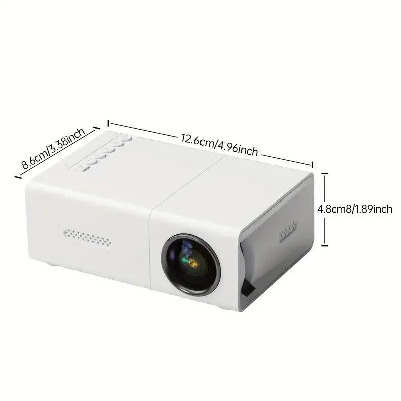 M100 Mini LED home projector in white or black colour with remote control and 100 inch projection capability