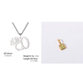 Stainless steel fashion necklace with cross chain links and a pendant, available in gold and silver finishes.