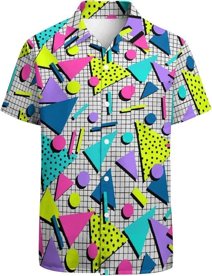 Men's slim fit camouflage pattern short sleeve casual shirt in a cardigan style