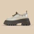 White British style Mary Jane platform shoes with chunky heel and XINGX bear decoration