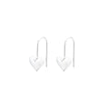 Silver heart-shaped earrings with Korean style design and glossy finish