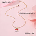 Stainless steel 18K gold plated cherry jewellery set showing necklace, bracelet, earrings, and ring.