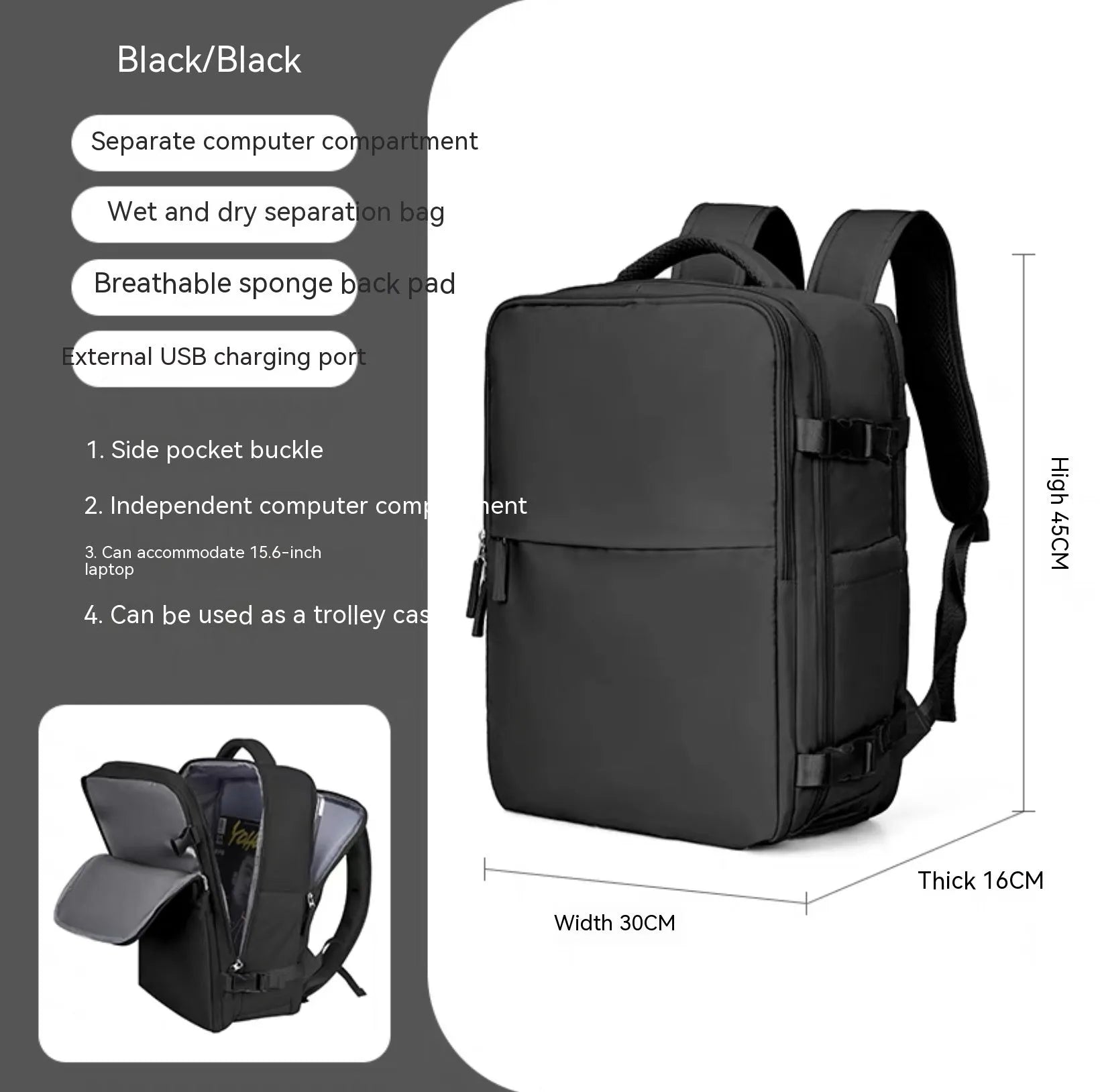Large nylon waterproof mummy backpack in various colours on a neutral background.